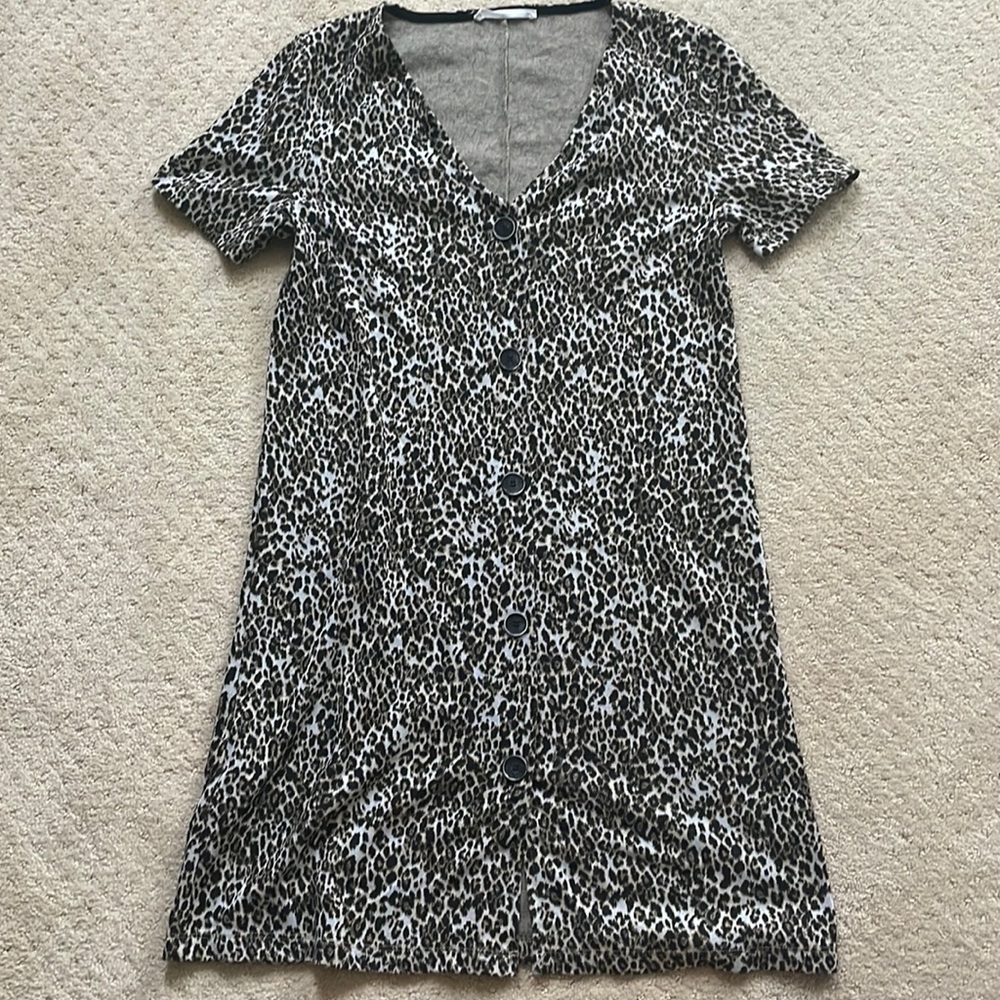 Cheetah Print Dress | Button down